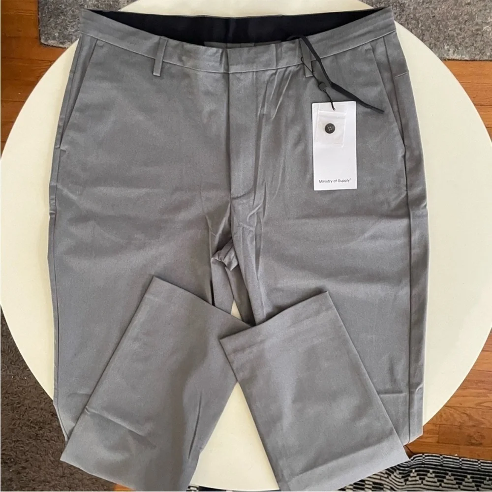 Ministry of Supply Men’s Kinetic Pant Gray 38x36 New Tall Tapered Fit